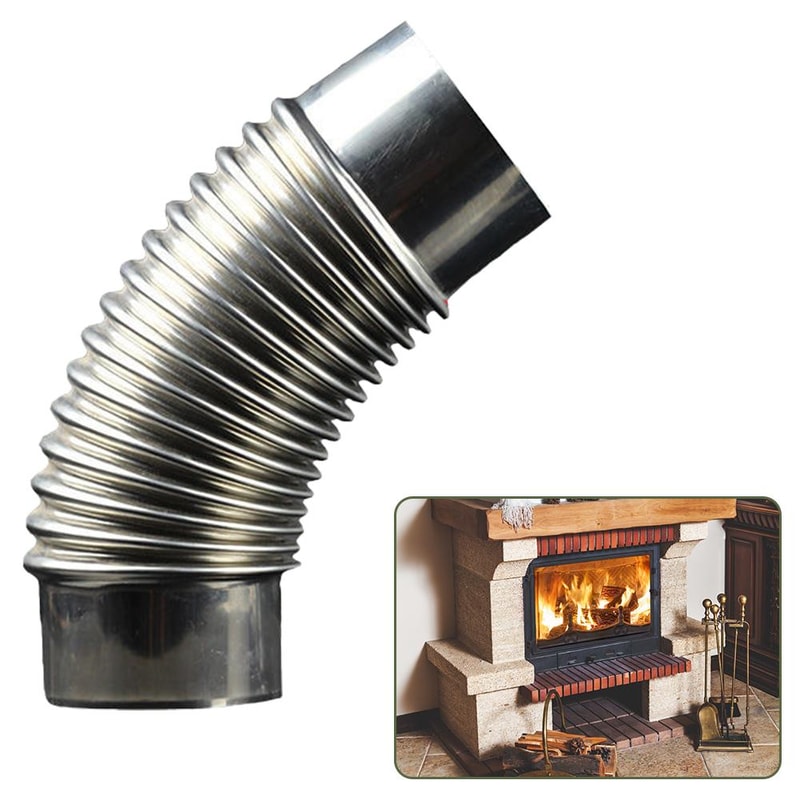 Camping Stove Pipe Elbow Durable Steel Wood Stove Flue Connector for Outdoor Chimneys