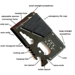 credit card multitool with emergency knife edc survival tool for camping, hiking & everyday carry