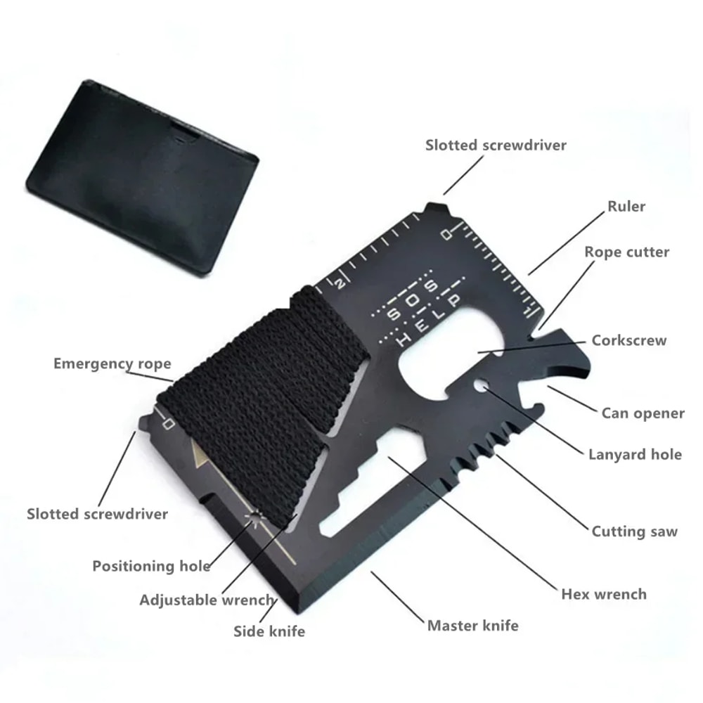 Ultra Slim Survival Card Tool Credit Card Size Multi Tool Knife for Camping & EDC