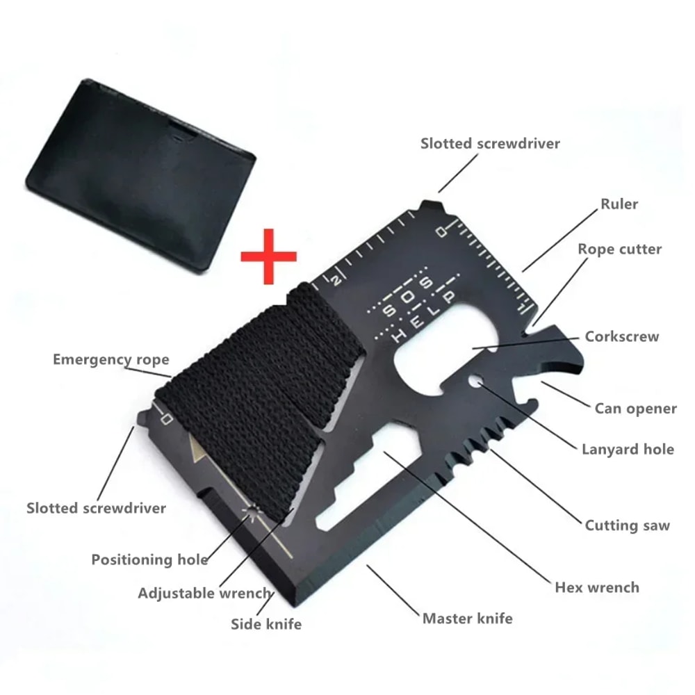 Ultra Slim Survival Card Tool Credit Card Size Multi Tool Knife for Camping & EDC