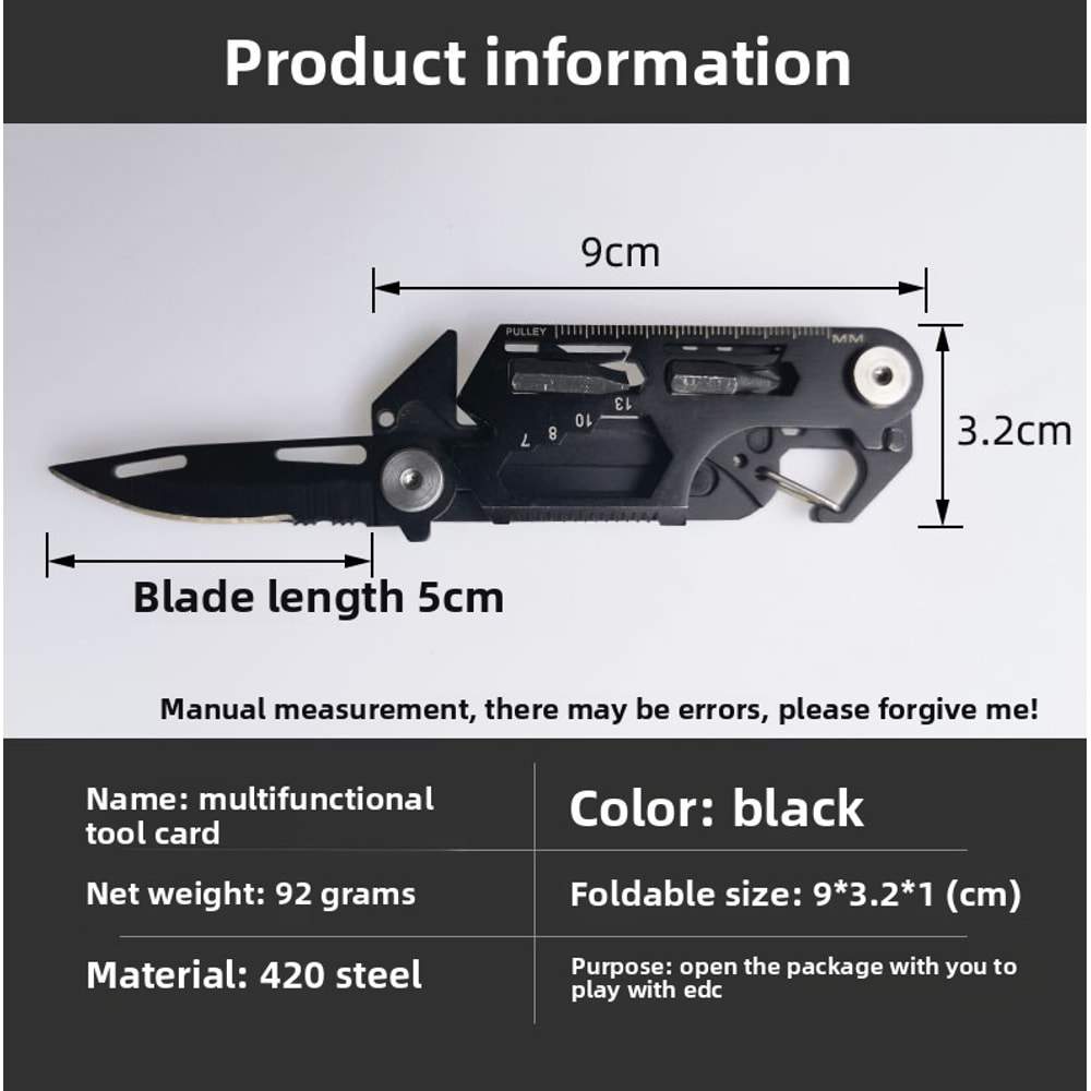 Compact EDC Multi Tool Keychain With Mini Folding Knife Bottle Opener 2