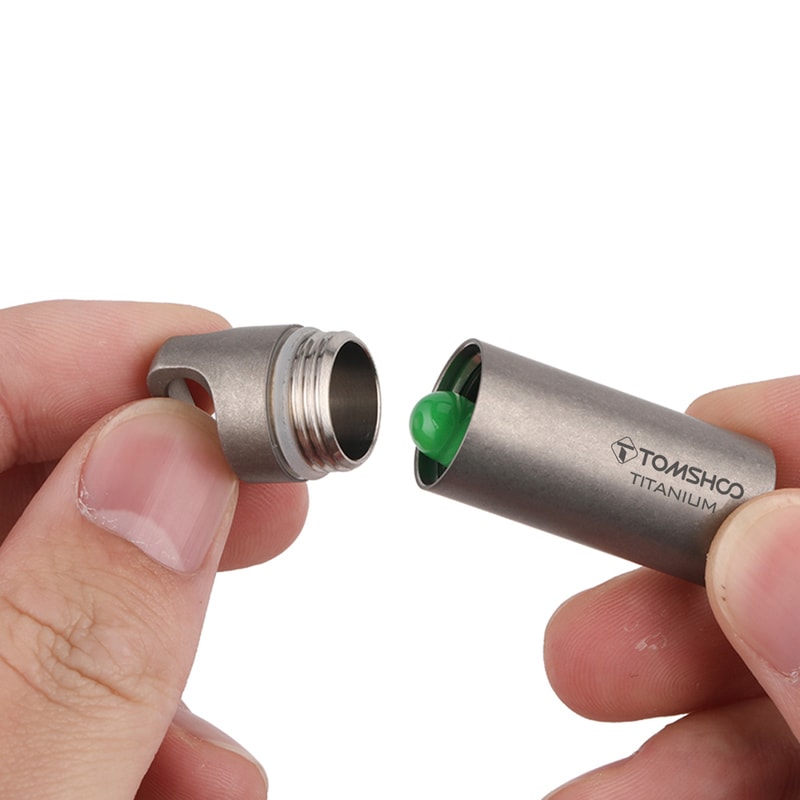 Titanium Waterproof Pill Box Keychain Mini EDC Storage Capsule 3