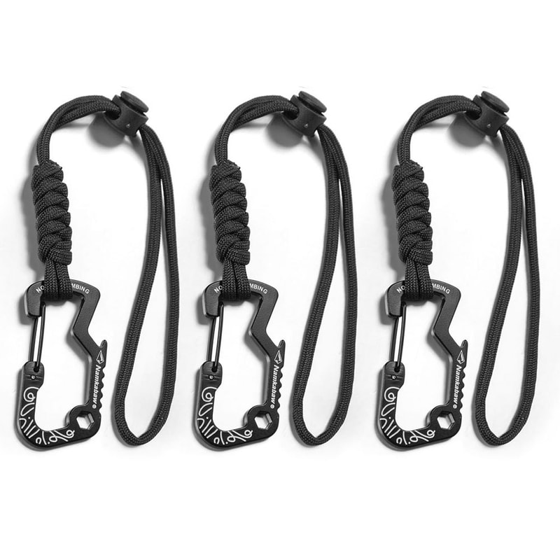 Tactical Carabiner With Paracord Keychain Durable EDC Survival Clip For Outdoor Adventures 0