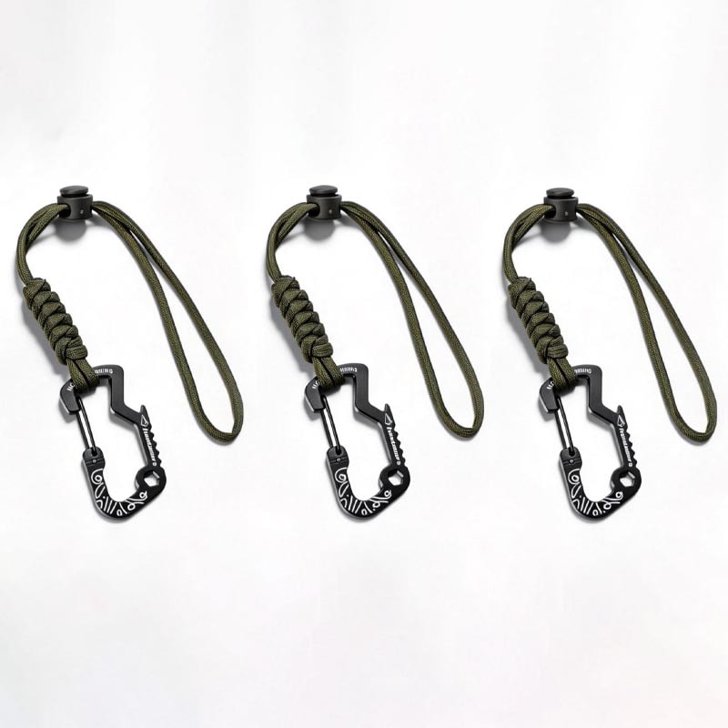 Tactical Carabiner With Paracord Keychain Durable EDC Survival Clip For Outdoor Adventures 4
