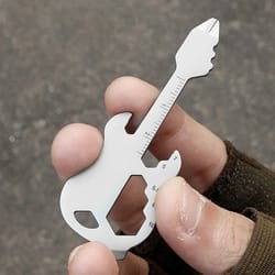 guitar keychain multitool screwdriver portable edc multitool for camping & everyday fixes