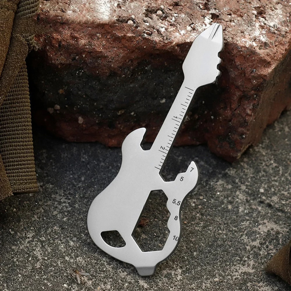 Guitar Keychain Multitool Screwdriver Portable EDC multitool for Camping & Everyday Fixes