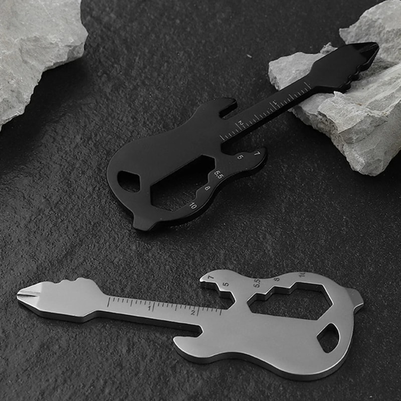 Guitar Keychain Multitool Screwdriver Portable EDC multitool for Camping & Everyday Fixes