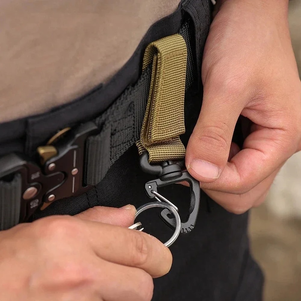 Rotating Tactical Carabiner Clip Set Durable MOLLE Key Hook For Backpack Camping Gear 4