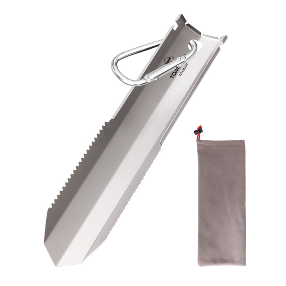 Titanium Camping Shovel Ultralight Backpacking Trowel With Serrated Edge 0