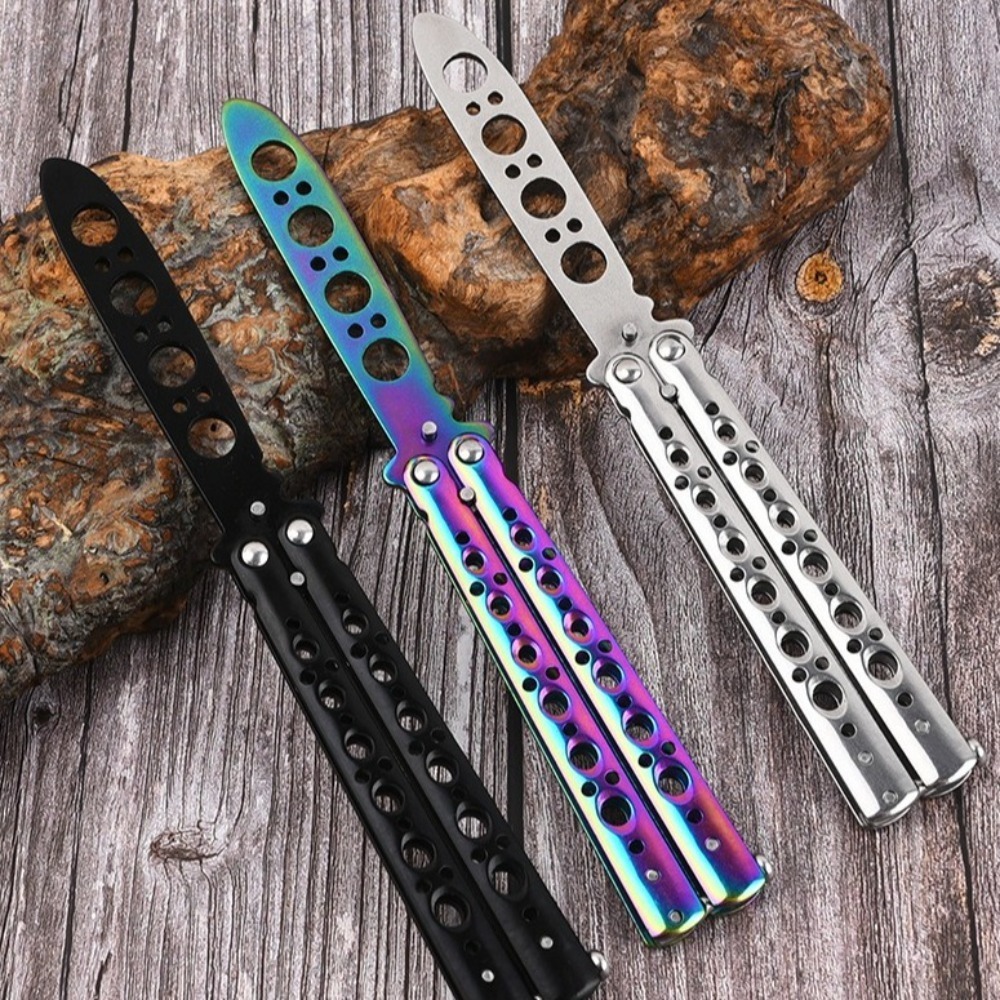 Butterfly Knife Trainer Foldable Safe Practice Balisong For Skills Training Cosplay 2