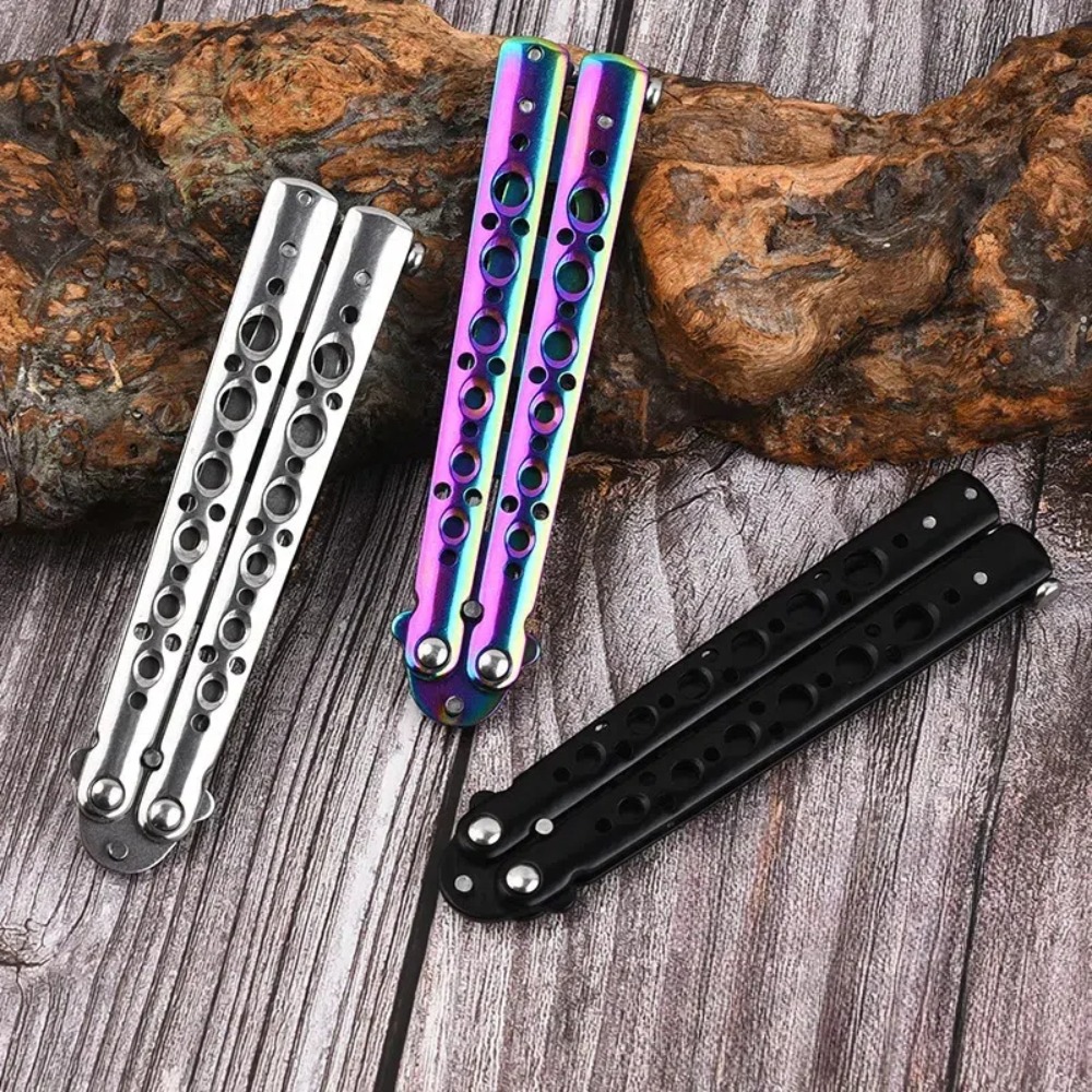 Butterfly Knife Trainer Foldable Safe Practice Balisong For Skills Training Cosplay 3