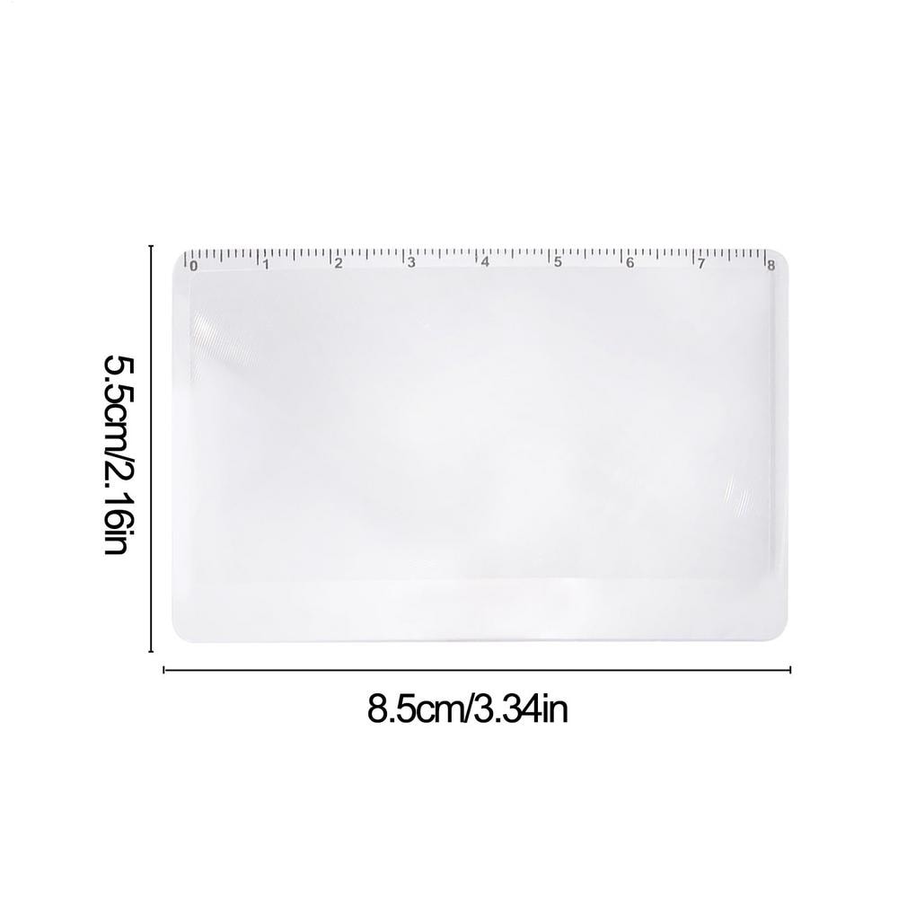 Credit Card Magnifying Glass Pocket Magnifier with Fresnel Lens for Reading and Outdoor Survival