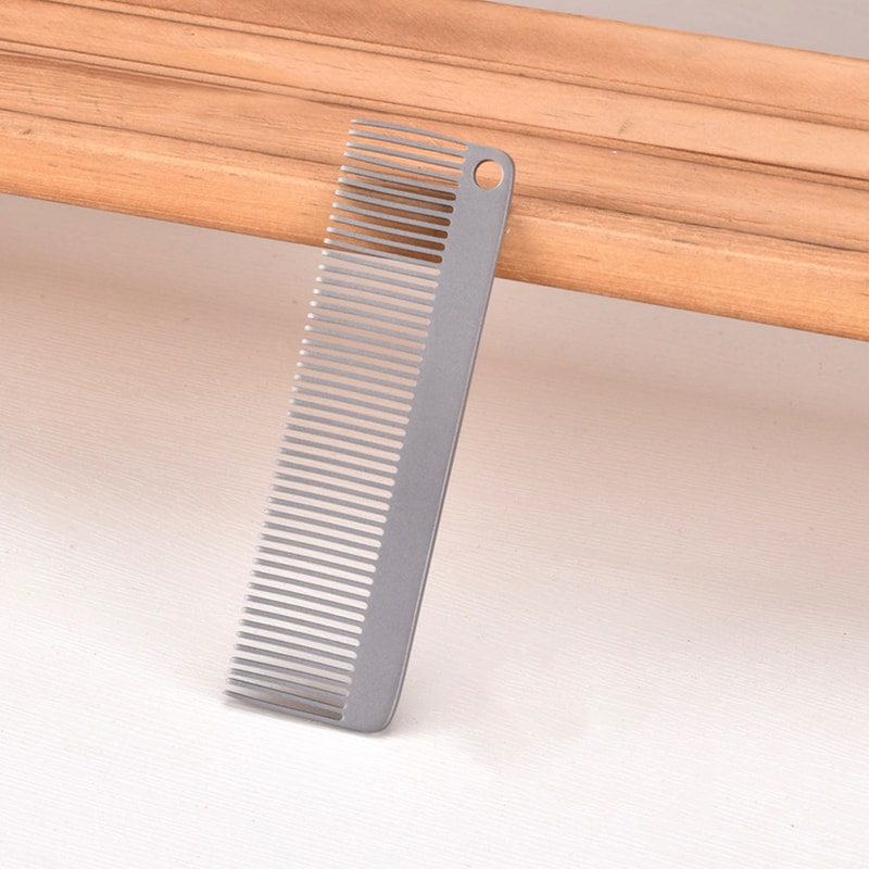 Titanium Pocket Comb Keychain Lightweight Portable Camping EDC Grooming Tool 1
