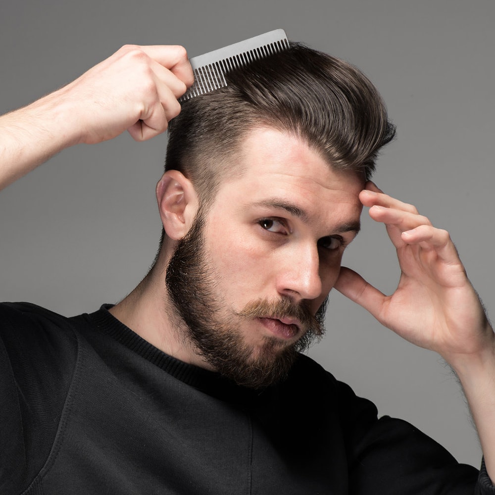 Titanium Pocket Comb Keychain Lightweight Portable Camping EDC Grooming Tool 4