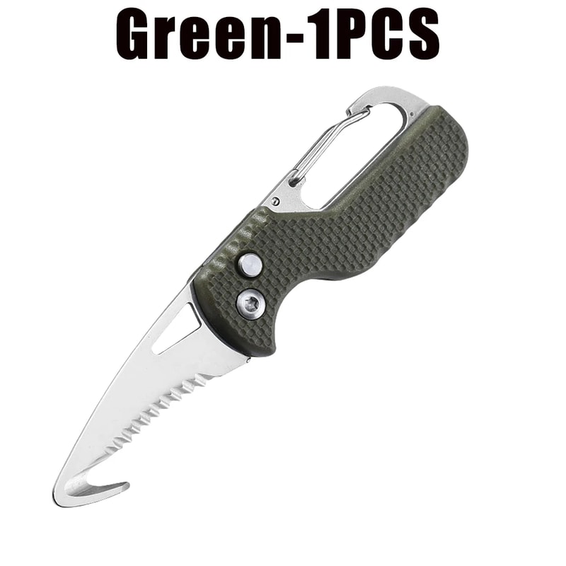 Portable Folding Knife Keychain Box Cutter Compact EDC Utility Knife for Camping and Everyday Use