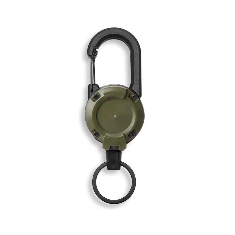 Heavy Duty Retractable Keychain With Carabiner Secure Tactical Key Holder 6