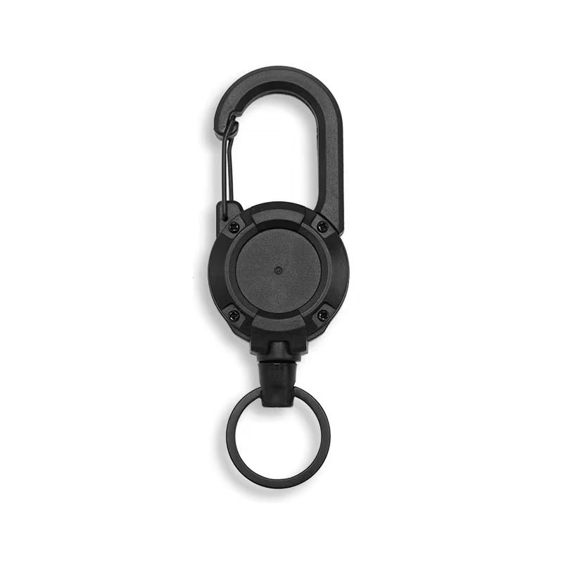 Heavy Duty Retractable Keychain With Carabiner Secure Tactical Key Holder 7