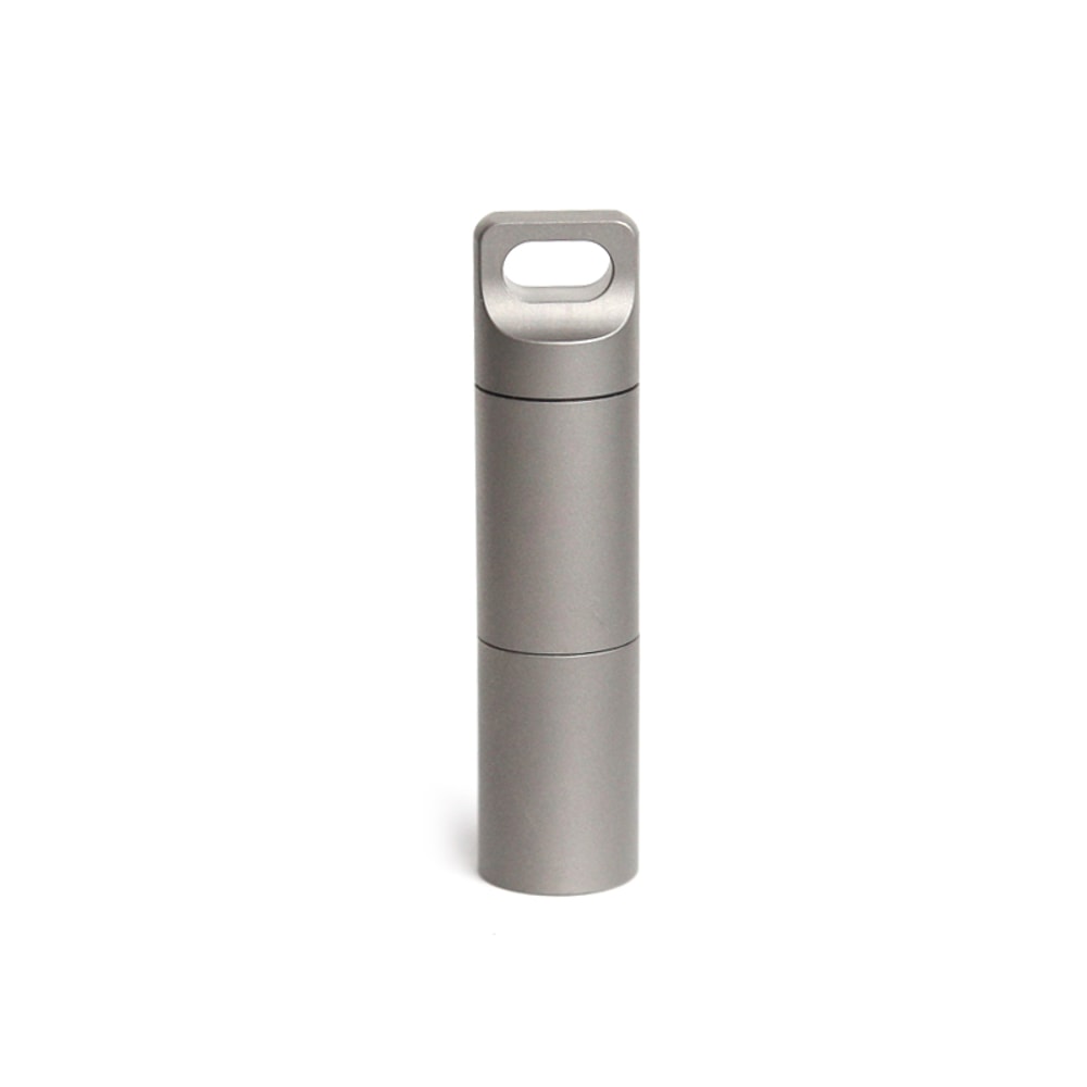 Titanium Waterproof Pill Case Keychain Mini EDC pill container for Travel & Outdoor Safety
