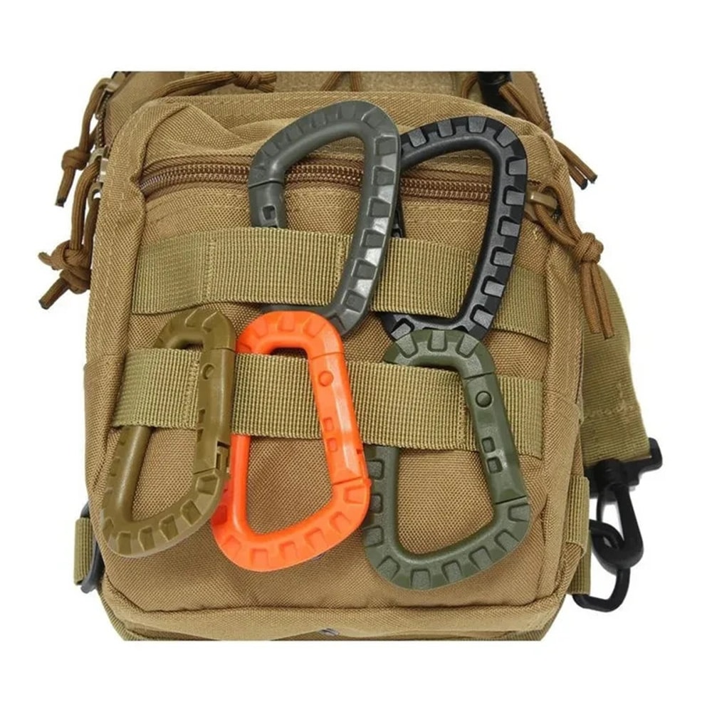 Tactical Carabiner Clip Set Durable Plastic Keychain Gear Hook For Camping Hiking EDC 1