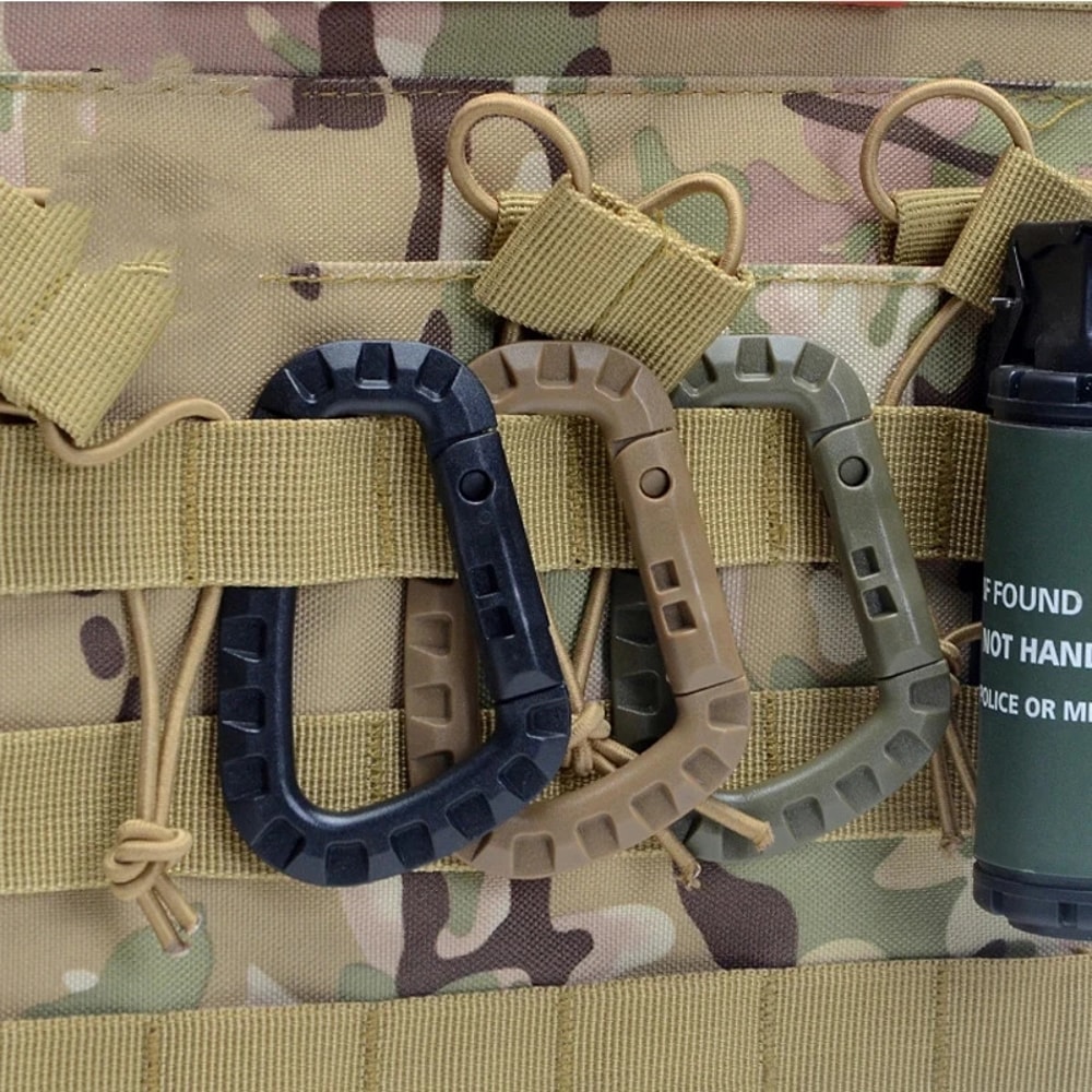 Tactical Carabiner Clip Set Durable Plastic Keychain Gear Hook For Camping Hiking EDC 3