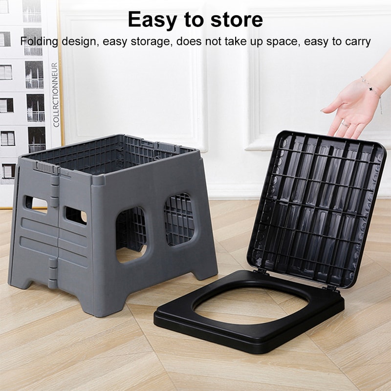 Portable Camping Toilet Foldable Travel Toilet With Lid Compact Outdoor Emergency Toilet 1