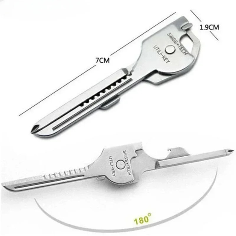Multifunction Keychain Tool Compact EDC Survival Pocket Tool with Screwdriver & Bottle Opener