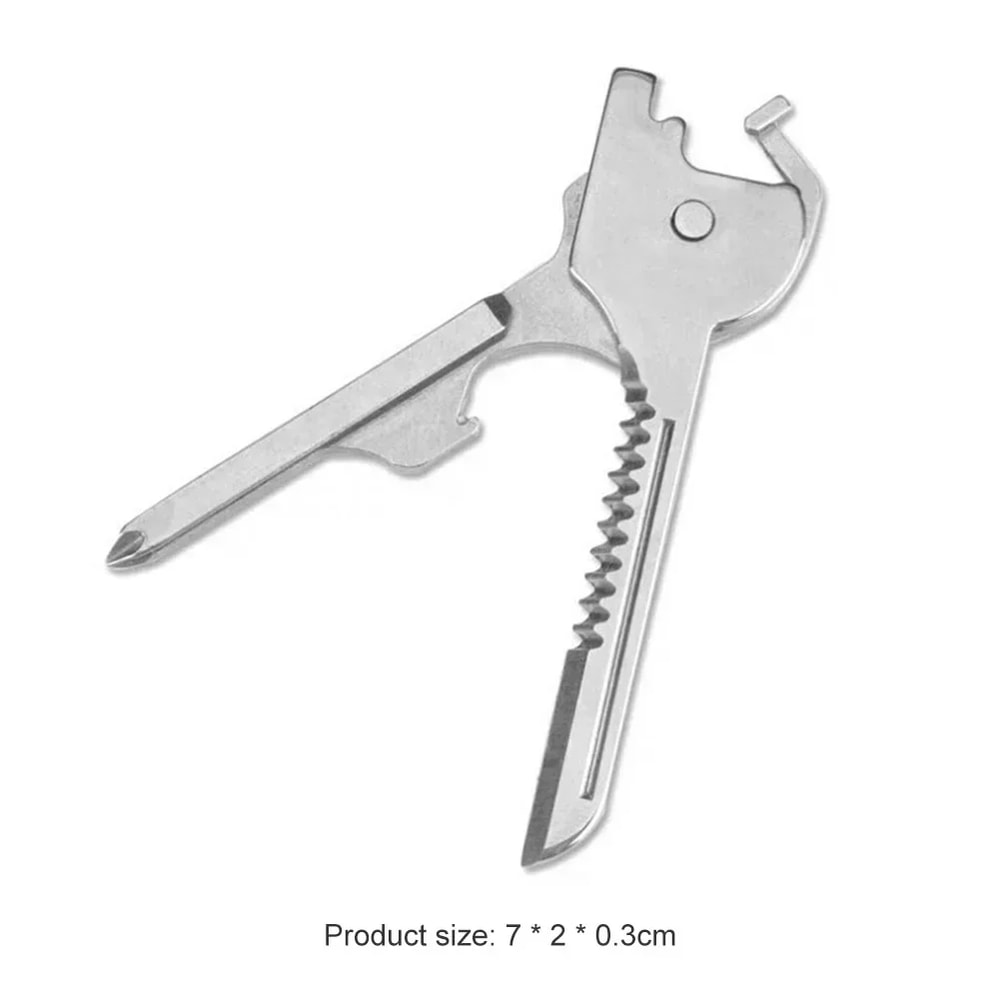 Multifunction Keychain Tool Compact EDC Survival Pocket Tool with Screwdriver & Bottle Opener