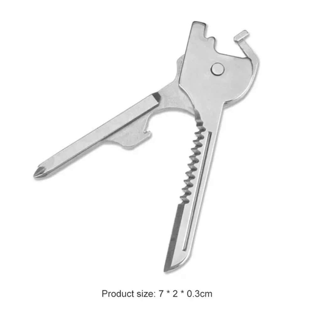 Multifunction Keychain Tool Compact EDC Survival Pocket Tool with Screwdriver & Bottle Opener