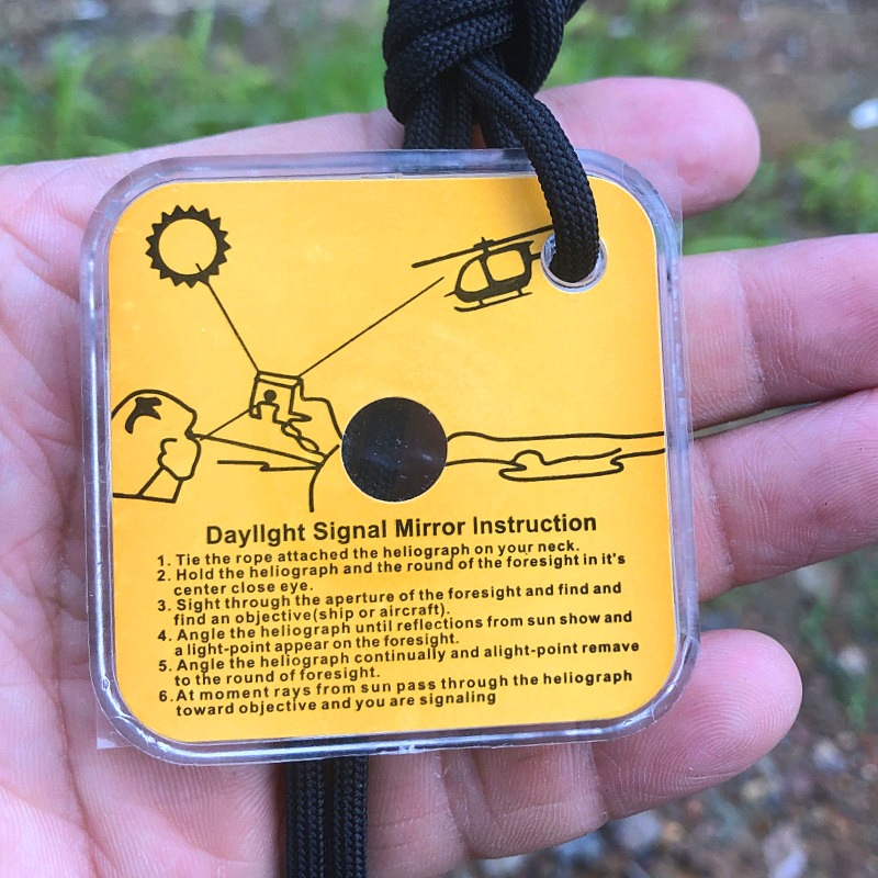 Outdoor Emergency Signal Mirror Survival Tool for Camping Hiking Safety Gear