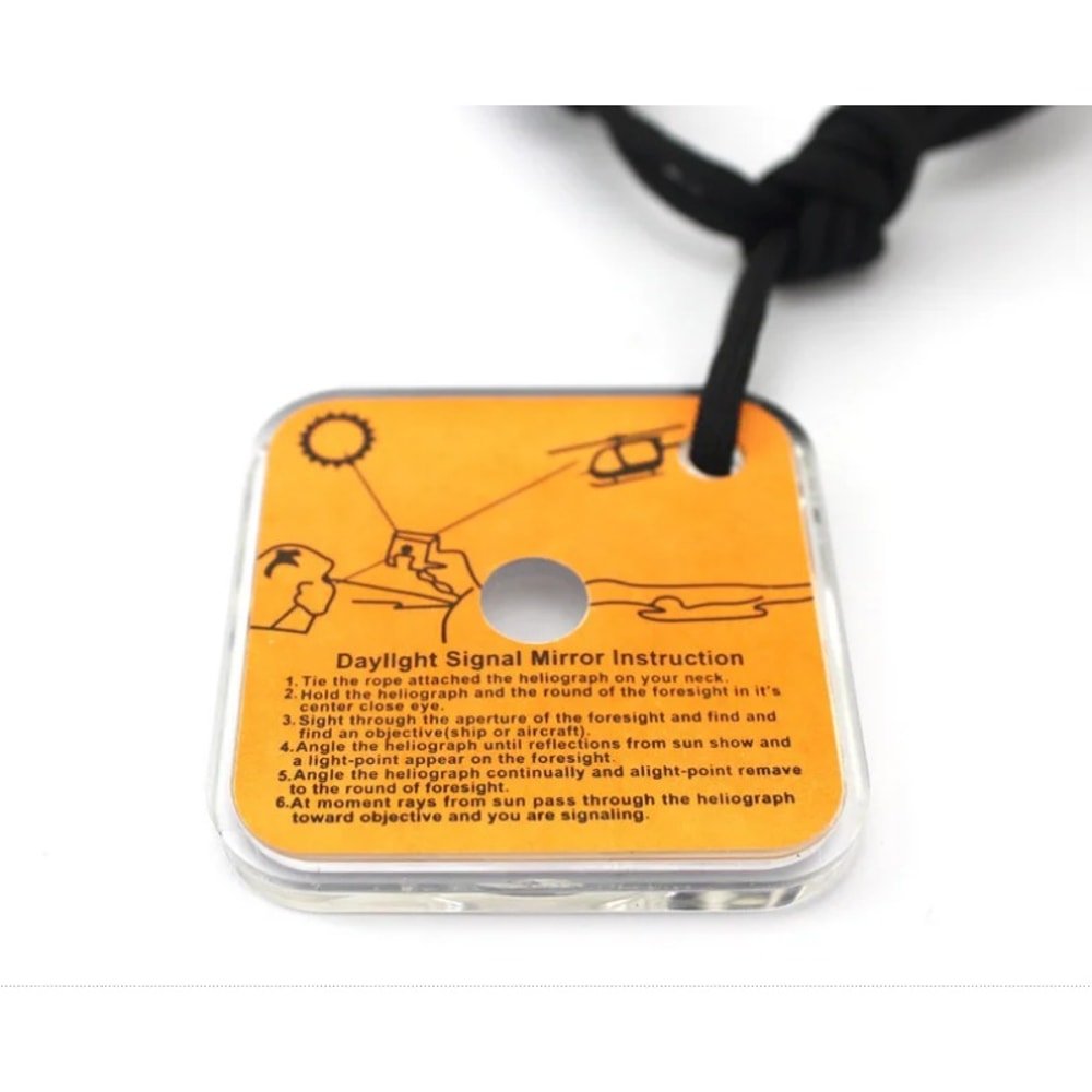 Outdoor Emergency Signal Mirror Survival Tool for Camping Hiking Safety Gear