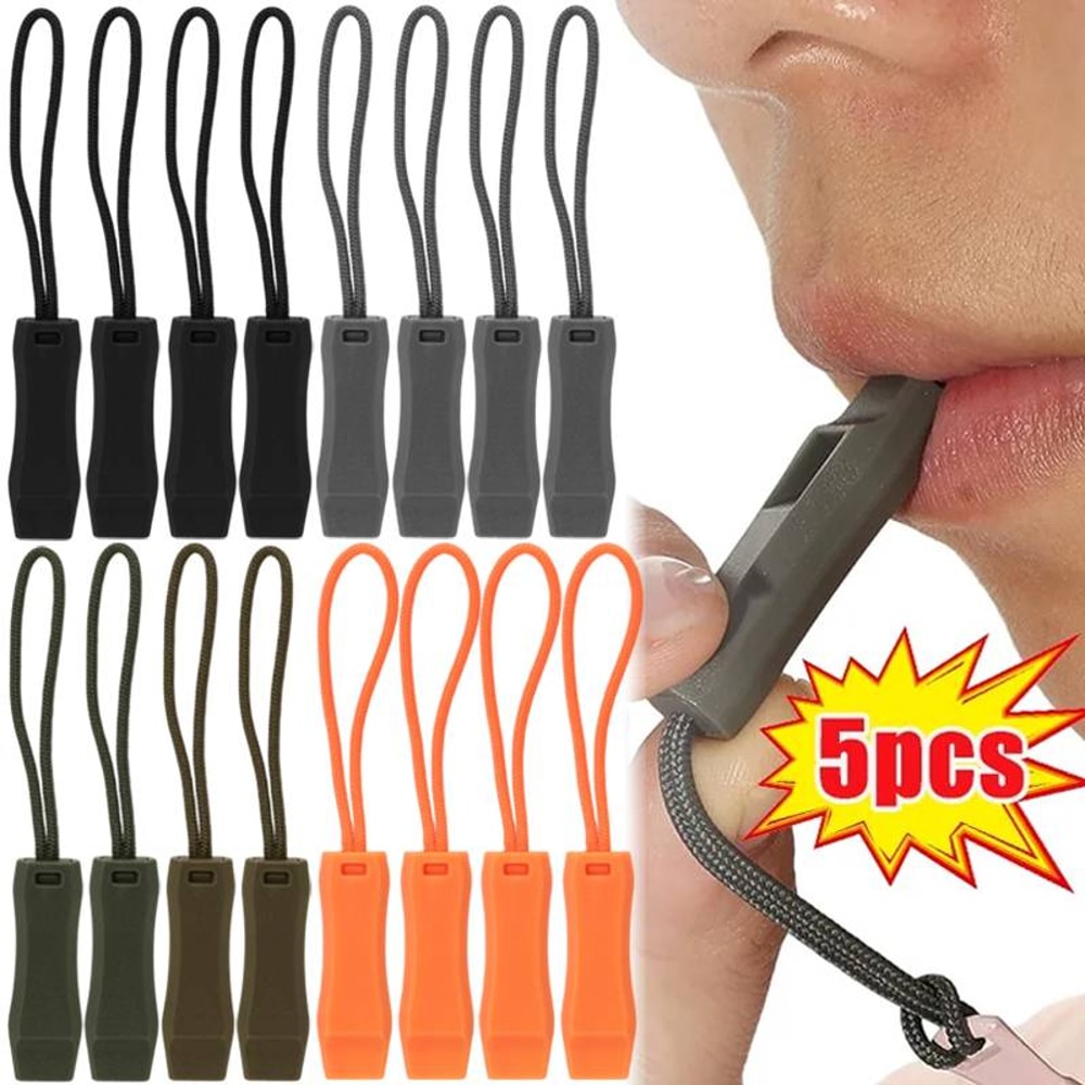 Ultra Loud Outdoor Emergency & Survival Whistle Dual Tube Camping Safety Whistle with Neck Rope
