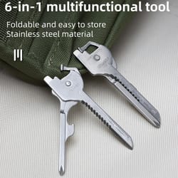 outdoor edc keychain tool with portable folding knife & multi function hardware