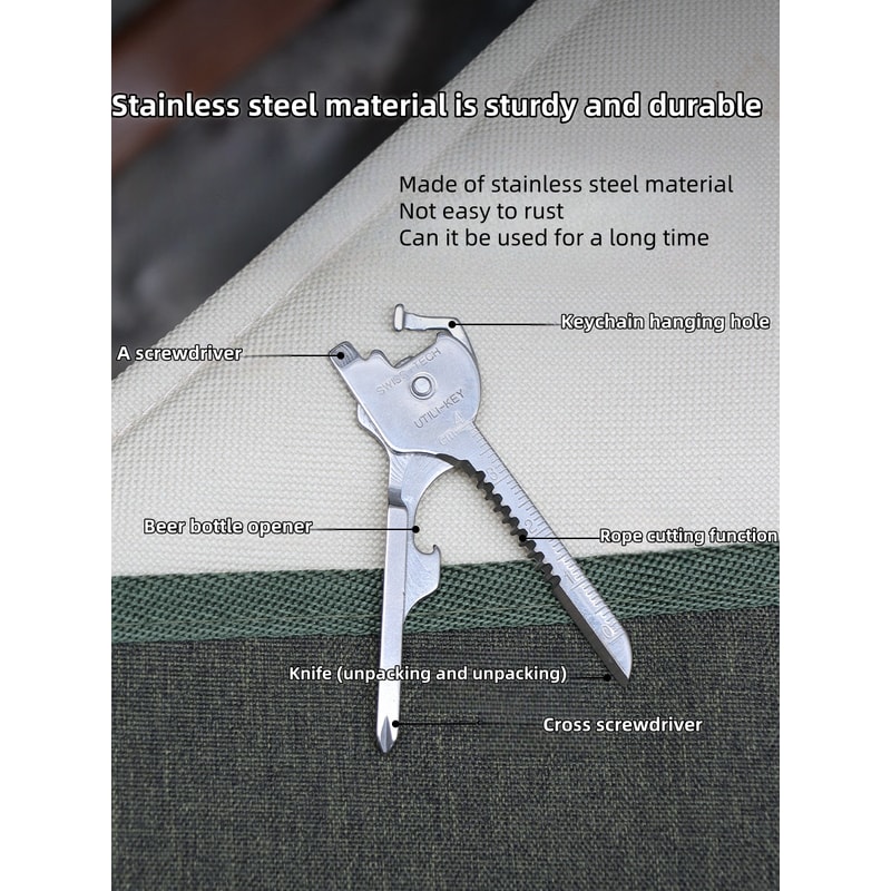 Outdoor EDC Keychain Tool with Portable Folding Knife & Multi Function Hardware