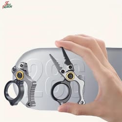 premium compact fishing pliers with line cutter & split ring opener, lockable & durable