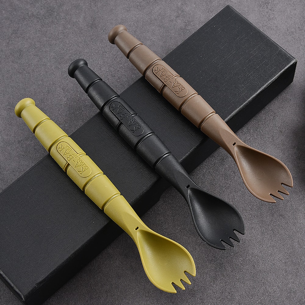Compact Tactical EDC Utensil Set Portable Mini Tableware Knife, Fork & Spoon