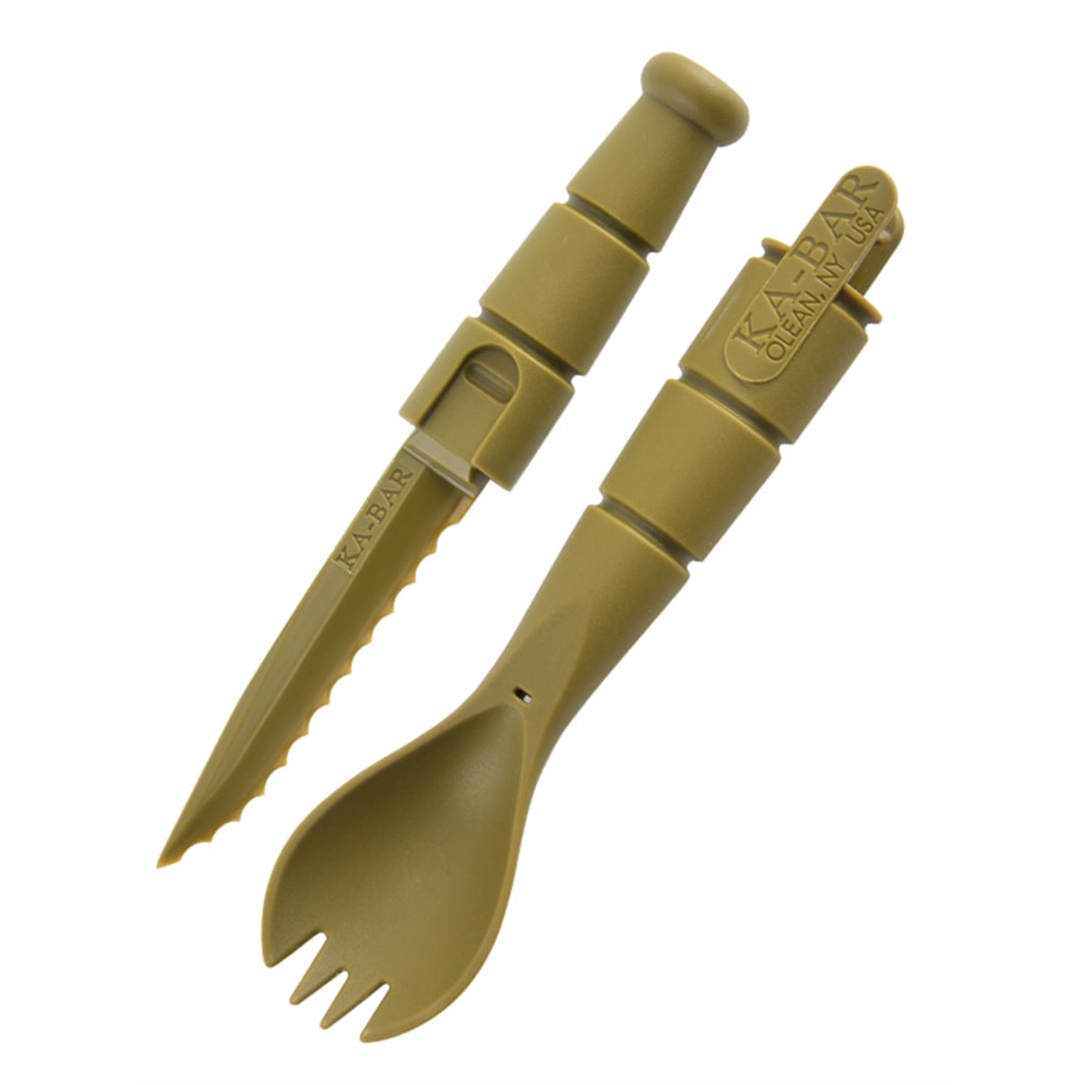 Compact Tactical EDC Utensil Set Portable Mini Tableware Knife, Fork & Spoon