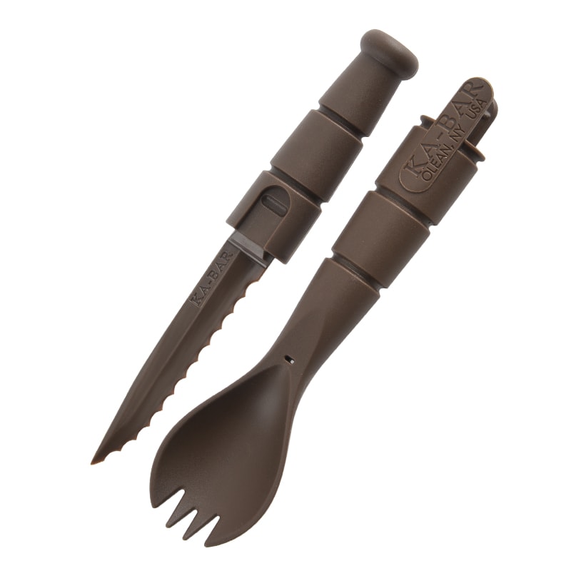 Compact Tactical EDC Utensil Set Portable Mini Tableware Knife, Fork & Spoon