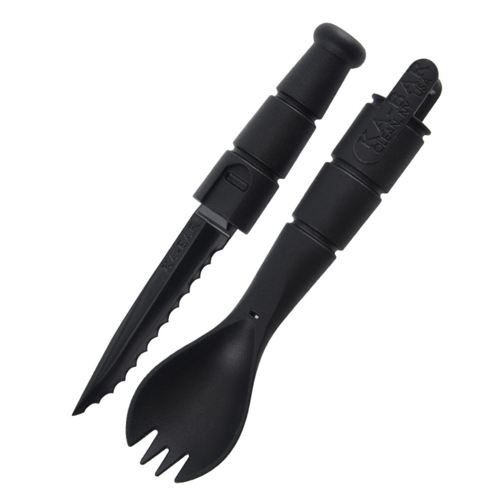 Compact Tactical EDC Utensil Set Portable Mini Tableware Knife, Fork & Spoon