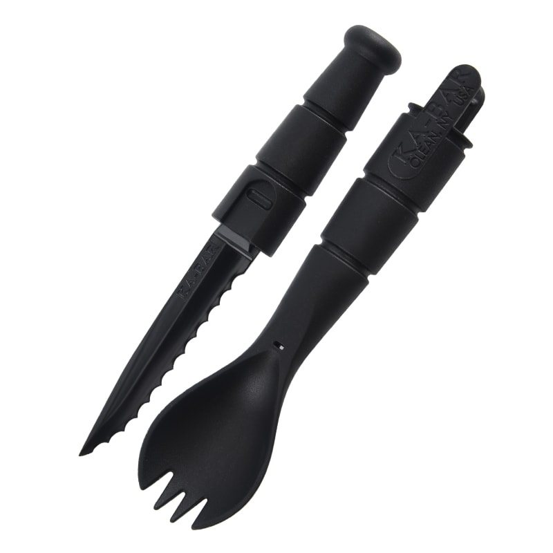 Compact Tactical EDC Utensil Set Portable Mini Tableware Knife, Fork & Spoon