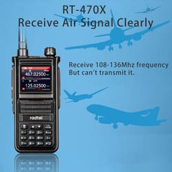 premium bluetooth ham radio walkie talkie radtel rt plus channel air band transceiver