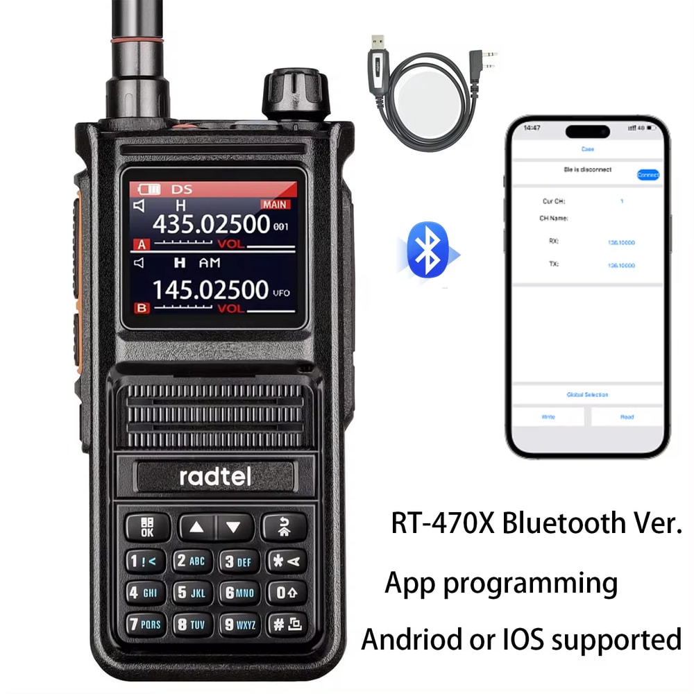 Premium Bluetooth Ham Radio Walkie Talkie Radtel RT Plus Channel Air Band Transceiver 5