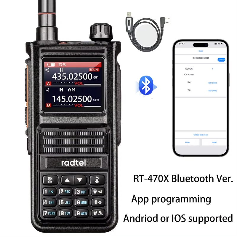 Premium Bluetooth Ham Radio Walkie Talkie Radtel RT Plus Channel Air Band Transceiver 5