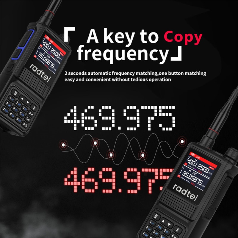 Radtel Handheld Ham Radio & Air Band Walkie Talkie with NOAA Scanner