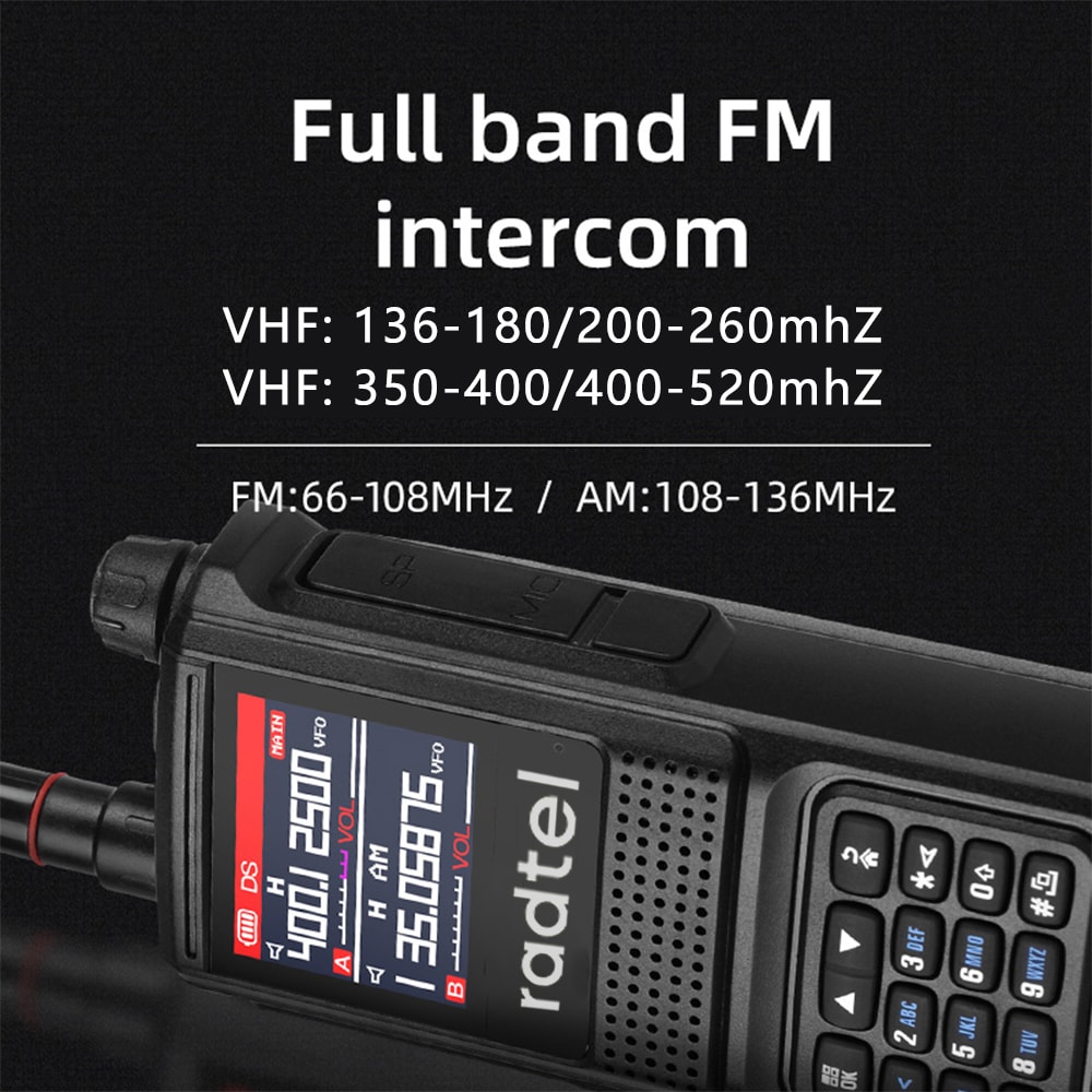 Radtel Handheld Ham Radio & Air Band Walkie Talkie with NOAA Scanner