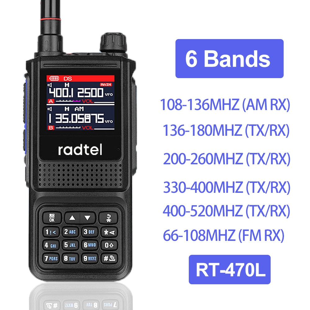 Radtel Handheld Ham Radio & Air Band Walkie Talkie with NOAA Scanner