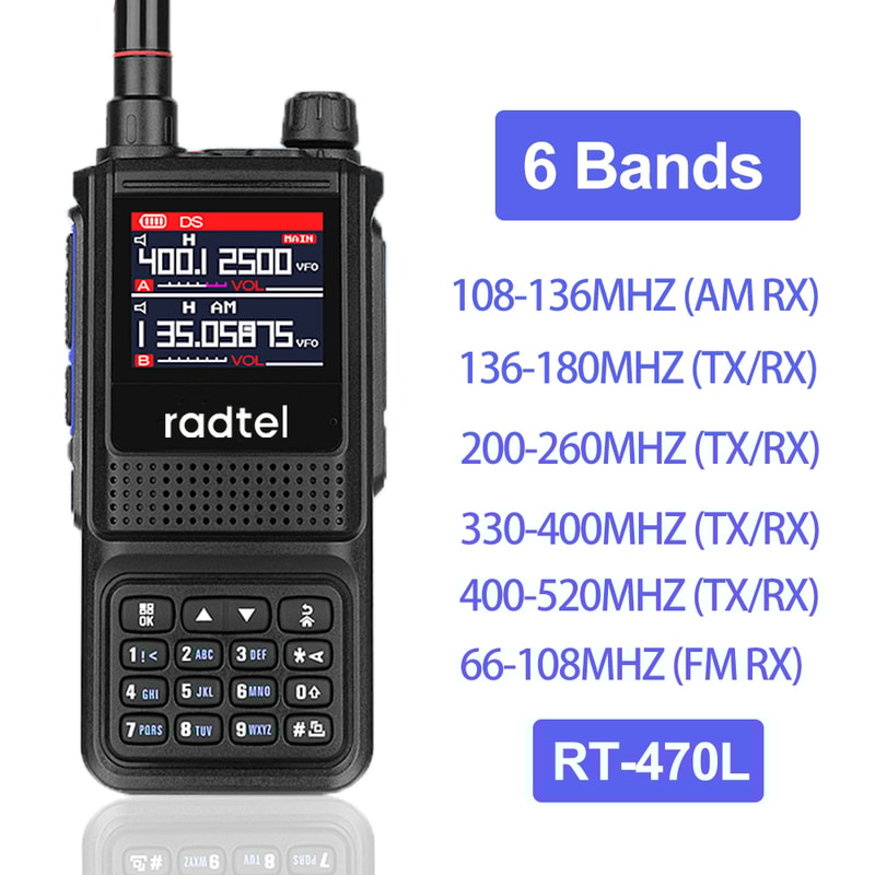 Radtel Handheld Ham Radio & Air Band Walkie Talkie with NOAA Scanner