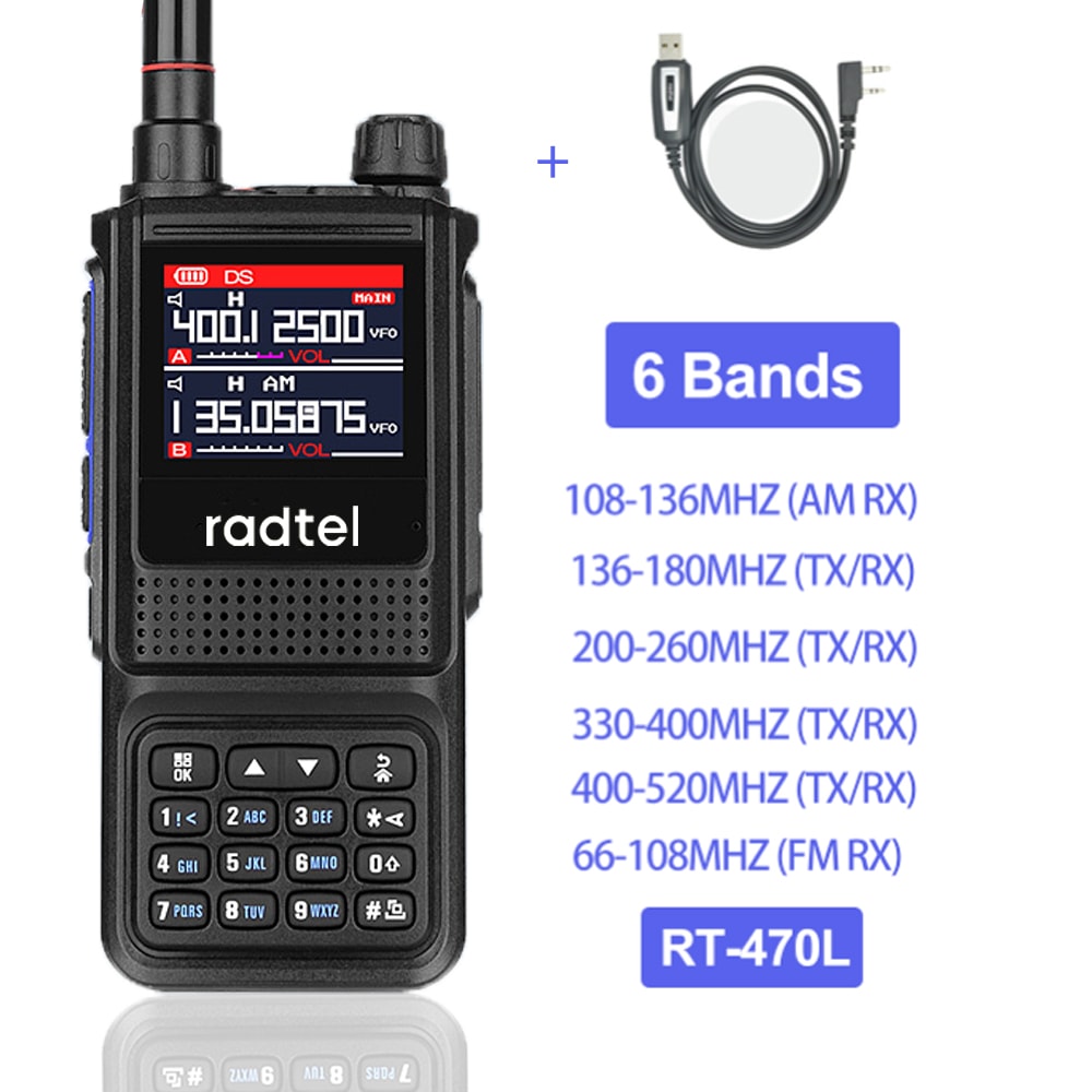 Radtel Handheld Ham Radio & Air Band Walkie Talkie with NOAA Scanner