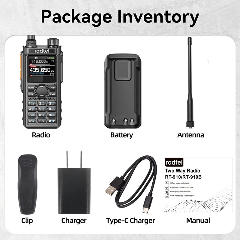 Radtel RT Bluetooth Programmable Ham Radio Walkie Talkie With Multi Band Radio Air Band Receiver 5