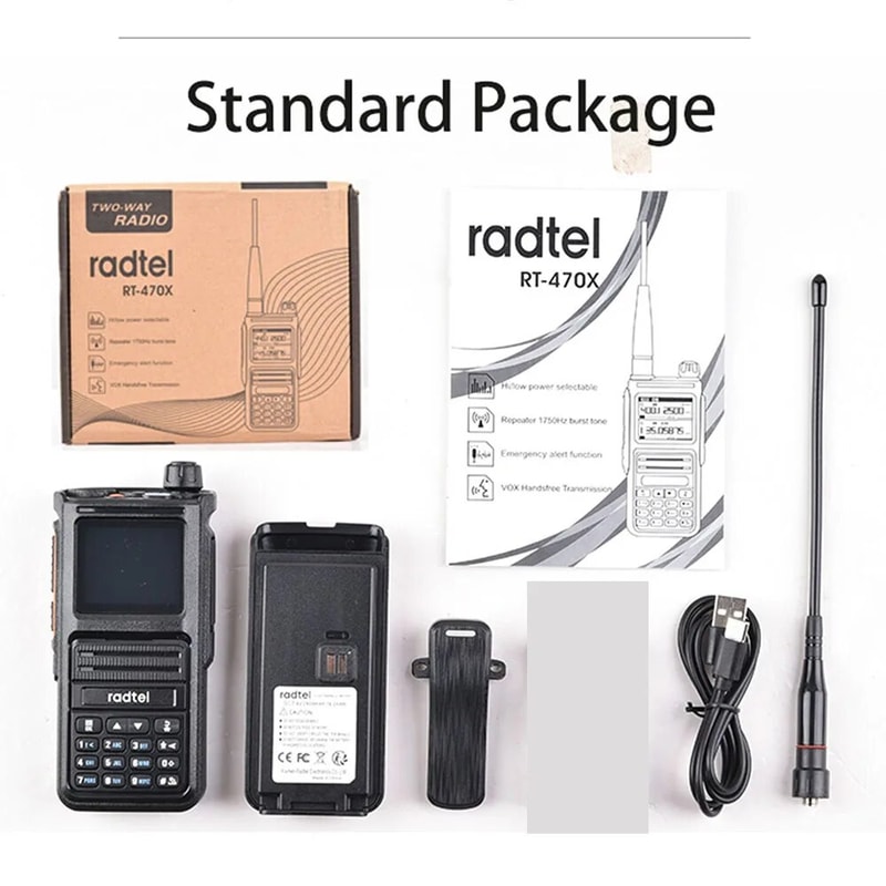 Handheld Full Band Ham Transceiver with Channels Air Band Scanner & NOAA Weather Receiver
