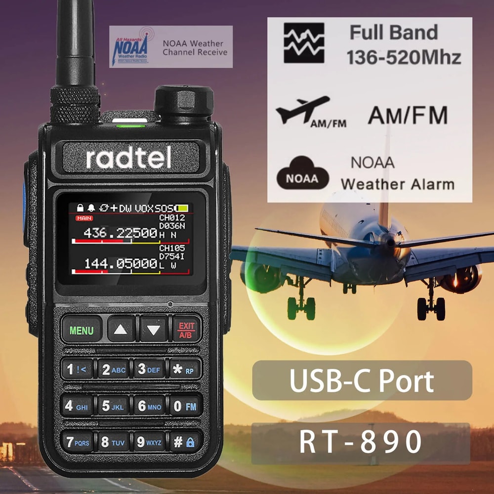 Radtel RT Full Band Ham Radio Handheld Channel Walkie Talkie Air Band Scanner 1
